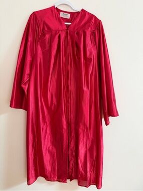 Bright Red Graduation Gown